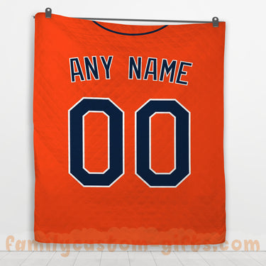Custom Premium Quilt Blanket Detroit Jersey Baseball Personalized Quilt Gifts for Her & Him